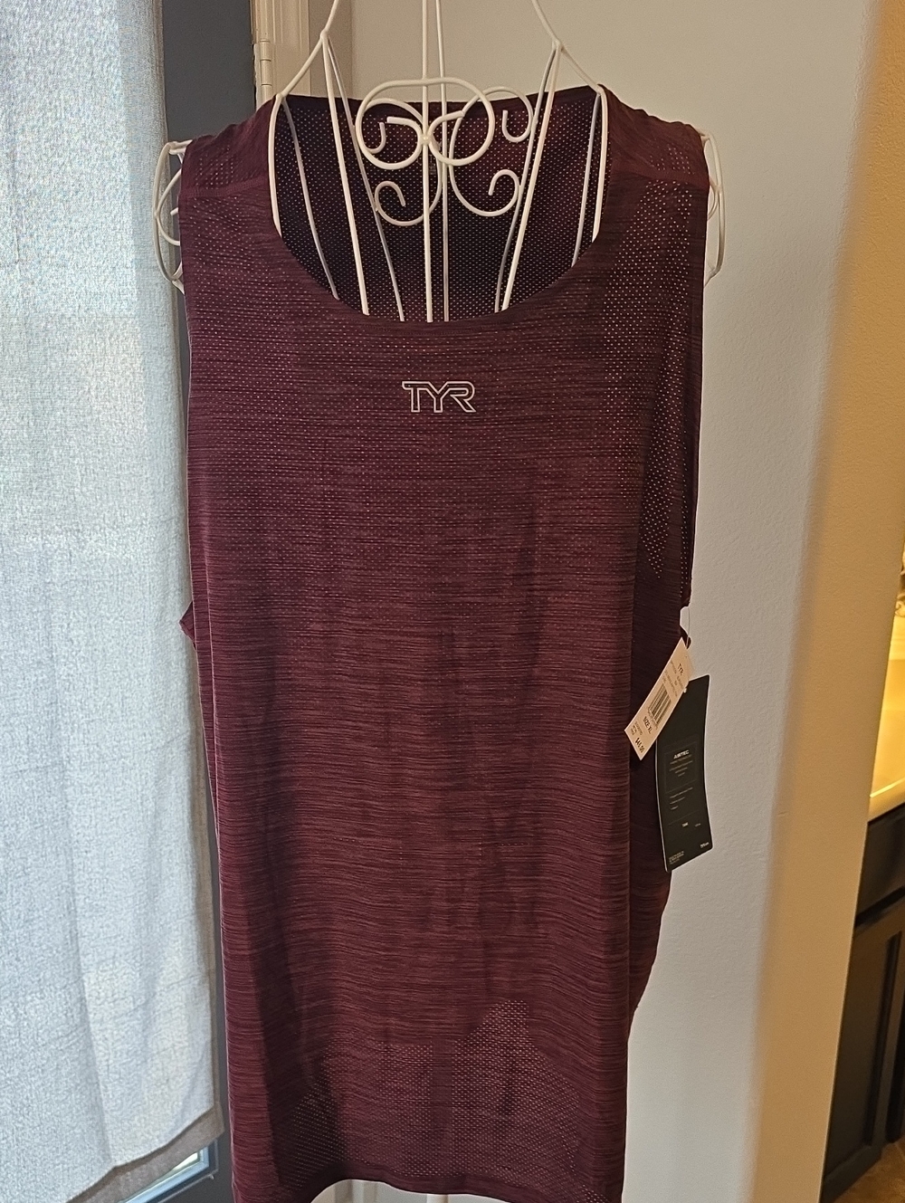 TYR Men's Maroon Mesh Athletic Tank